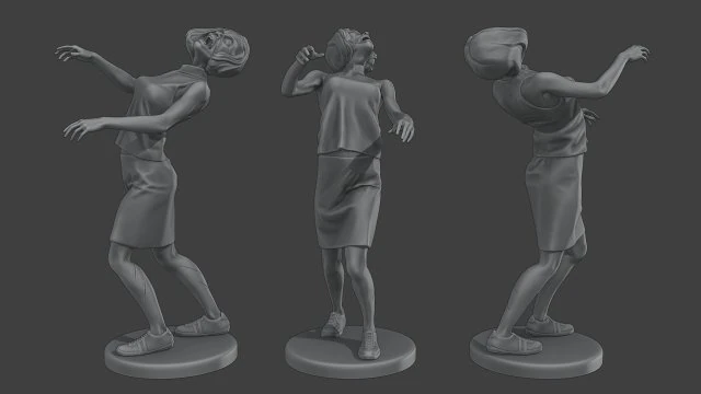 Казуальна жіноча зомбі CZ4 0005 3D Принт Модель .c4d .max .obj .3ds .fbx .stl .blend 