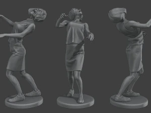 Zombi femenino casual CZ4 0005 Modelo de impresión 3D