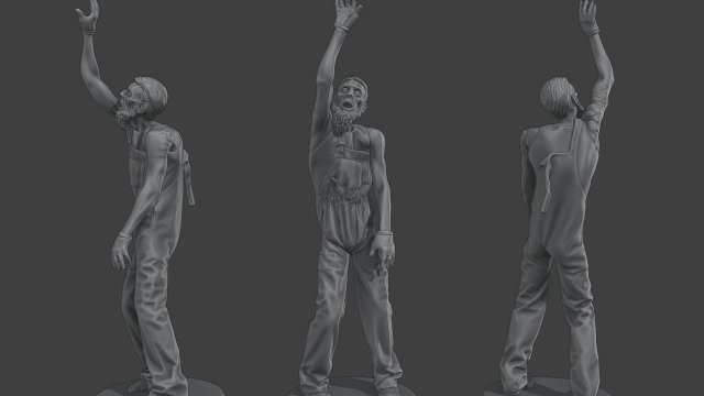 Casual Male Zombie CZ4 0004 3D Print Model .c4d .max .obj .3ds .fbx .stl .blend 