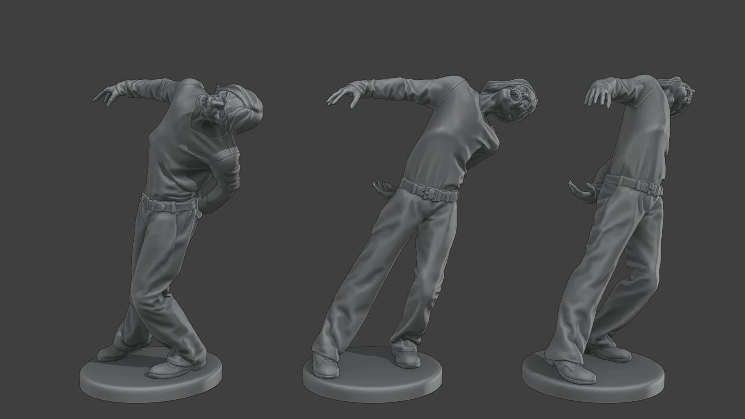 Casual Male Zombie CZ4 0005 3D Print Model .c4d .max .obj .3ds .fbx .stl .blend 