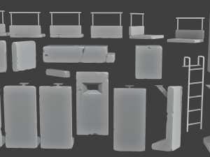 Concrete Wall Base Pack 1 3D Print Model