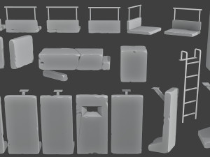 Concrete Wall Base Pack 1 Model do druku 3D