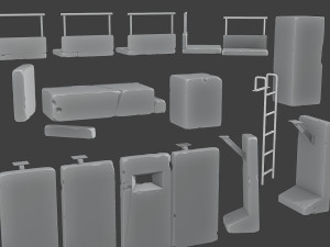 Concrete Wall Base Pack 1 Model do druku 3D