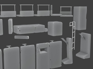 Concrete Wall Base Pack 1 Model do druku 3D