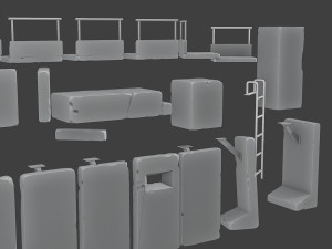 Concrete Wall Base Pack 1 Model do druku 3D