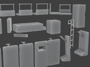 Concrete Wall Base Pack 1 Model do druku 3D