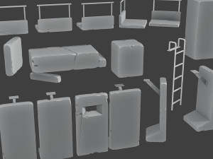 Concrete Wall Base Pack 1 Model do druku 3D