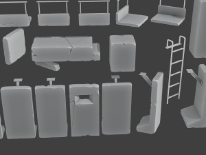 Concrete Wall Base Pack 1 Model do druku 3D