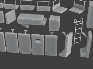 Concrete Wall Base Pack 1 Model do druku 3D