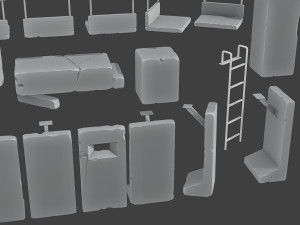 Concrete Wall Base Pack 1 Model do druku 3D