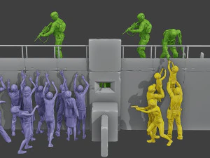 Diorama concreto Zombies vs Soldati Modello di stampa 3D