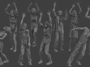 Diorama concreto Zombies vs Soldati Modello di stampa 3D