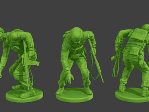 Diorama concreto Zombies vs Soldati Modello di stampa 3D