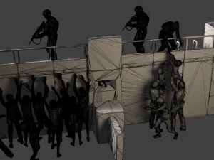 Diorama concreto Zombies vs Soldati Modello di stampa 3D