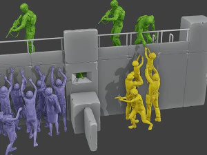 Diorama concreto Zombies vs Soldati Modello di stampa 3D