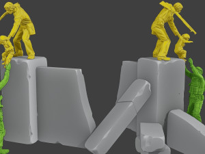 Diorama Girl rescue 01 3D Print Model