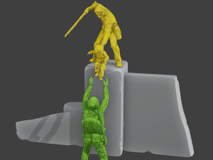 Diorama Girl rescue 01 3D Принт Модель