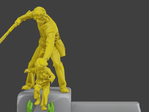 Diorama Girl rescue 01 3D Принт Модель