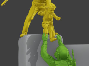 Diorama Girl rescue 01 3D Принт Модель