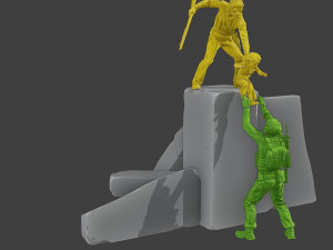 Diorama Girl rescue 01 3D Принт Модель