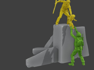 Diorama Girl rescue 01 3D Принт Модель