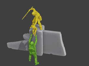 Diorama Girl rescue 01 3D Принт Модель