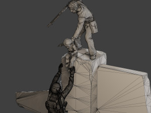 Diorama Girl rescue 01 3D Принт Модель
