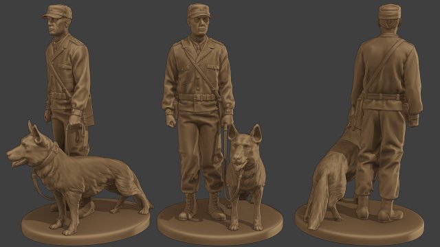 Czechoslovak communist Police K9 001 3Dプリントモデル .c4d .max .obj .3ds .fbx .stl .blend 