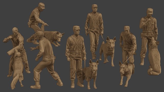 Czechoslovak communist Police K9 Pack 1 Modelo de Impressão 3D .c4d .max .obj .3ds .fbx .stl .blend 