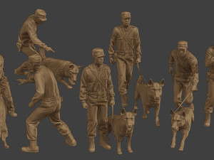Czechoslovak communist Police K9 Pack 1 Modelo de Impressão 3D