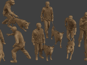 Czechoslovak communist Police K9 Pack 1 Modelo de Impressão 3D