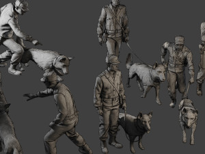 Czechoslovak communist Police K9 Pack 1 Modelo de Impressão 3D