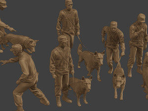 Czechoslovak communist Police K9 Pack 1 Modelo de Impressão 3D