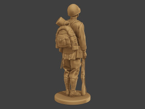 Russian soldier ww2 R1 000 3Dプリントモデル