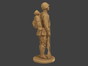 Russian soldier ww2 R1 000 3Dプリントモデル