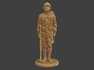 Russian soldier ww2 R1 000 3Dプリントモデル