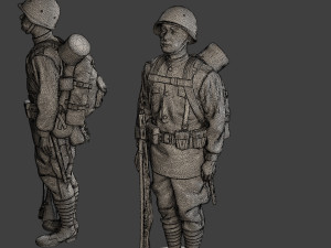 Russian soldier ww2 R1 000 3Dプリントモデル
