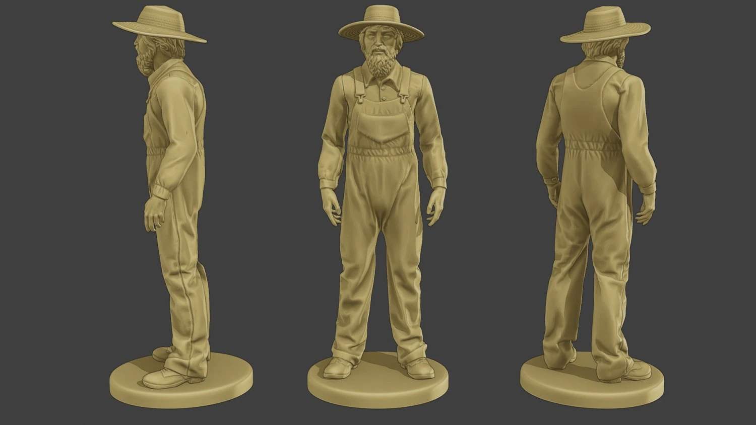 Farmer Man FM1 001 3D Print Model .c4d .max .obj .3ds .fbx .stl .blend 