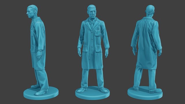Scientist Male SM1 001 3D Print Model .c4d .max .obj .3ds .fbx .stl .blend 