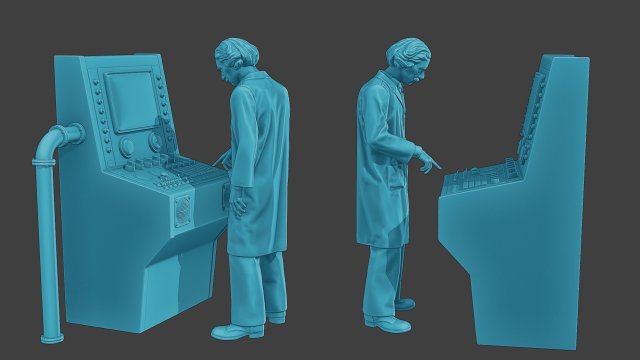 Scientist Male SM1 002 3D Принт Модель .c4d .max .obj .3ds .fbx .stl .blend