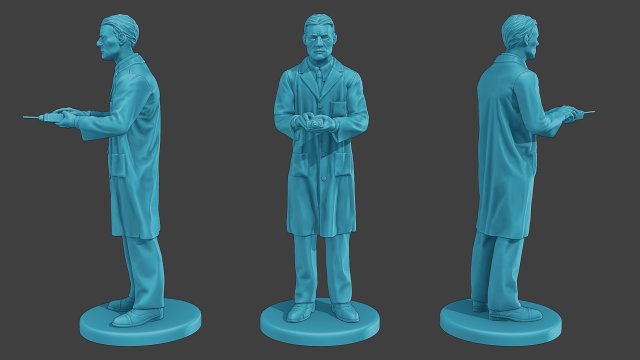 Scientist Male SM1 005 3D Print Model .c4d .max .obj .3ds .fbx .stl .blend 