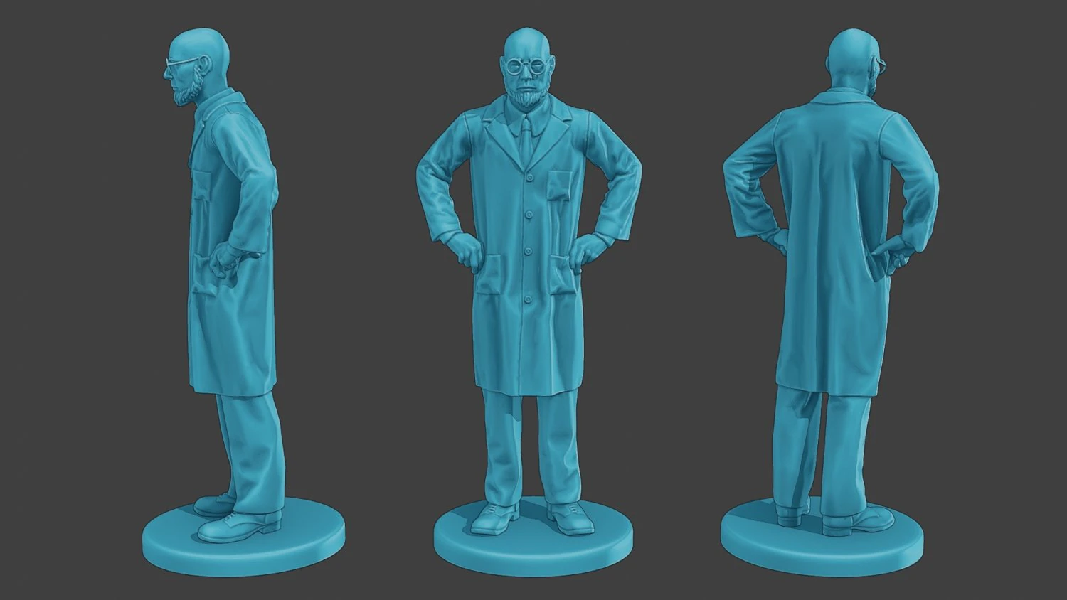 Scientist Male SM1 009 3D Print Model .c4d .max .obj .3ds .fbx .stl .blend