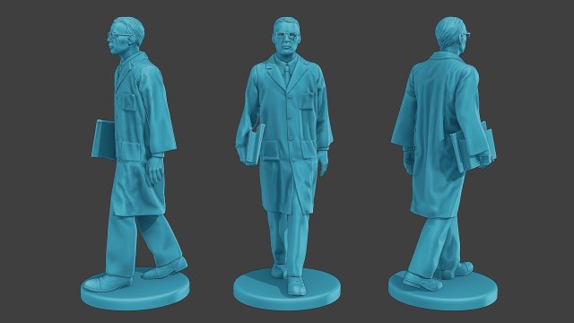 Scientist Male SM1 011 3D Print Model .c4d .max .obj .3ds .fbx .stl .blend 