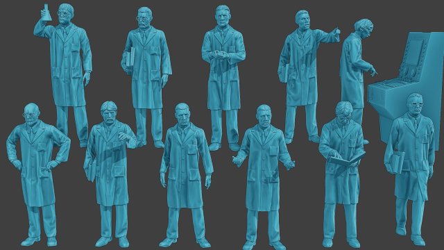 Scientist Male SM1 Pack1 3D 프린트 모델 .c4d .max .obj .3ds .fbx .stl .blend 