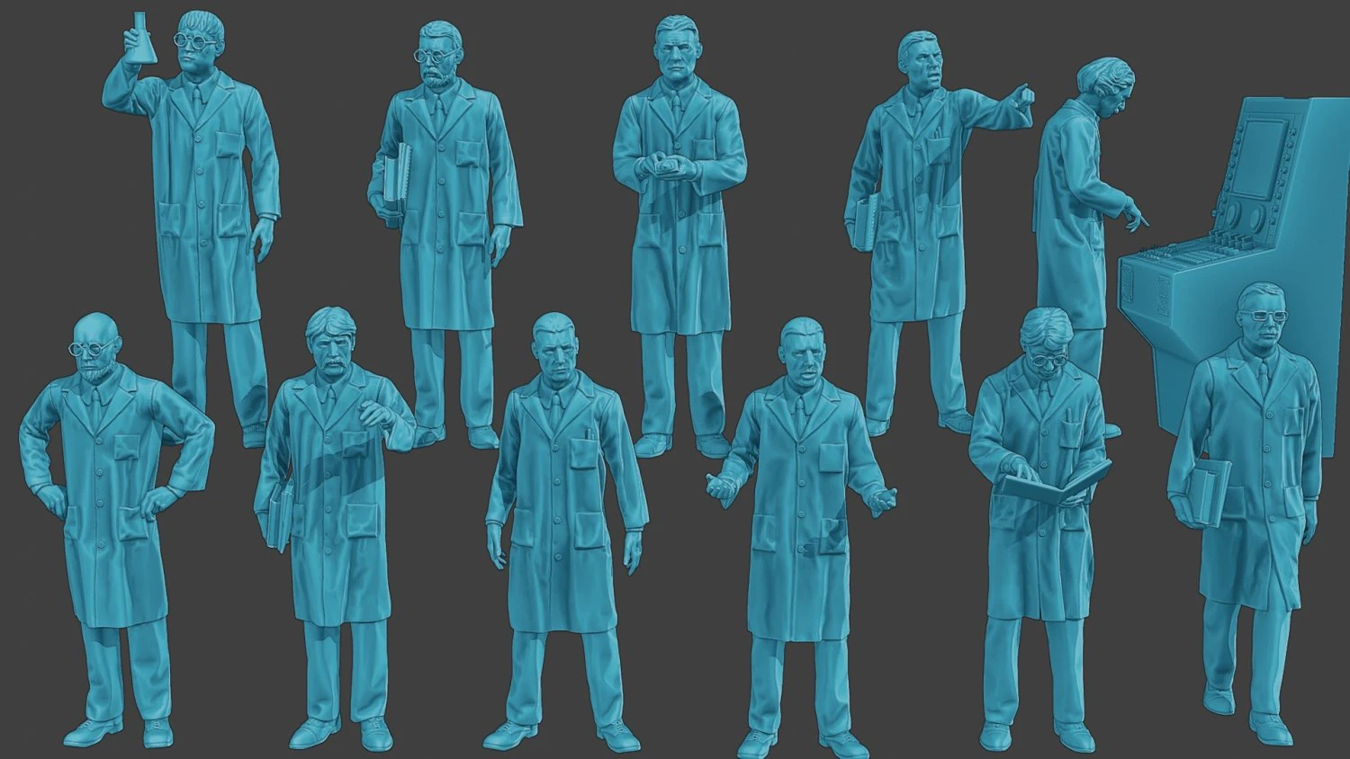 Scientist Male SM1 Pack1 3D Print Model .c4d .max .obj .3ds .fbx .stl .blend 