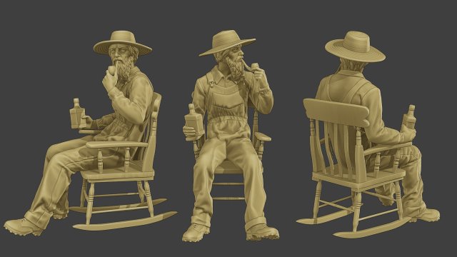 Farmer Man FM1 002 3D 프린트 모델 .c4d .max .obj .3ds .fbx .stl .blend 
