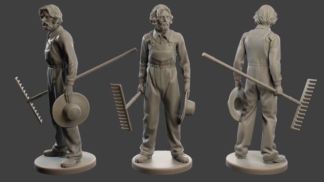 Farmer Man FM1 003 Modèles 3D en vedette .c4d .max .obj .3ds .fbx .stl .blend 