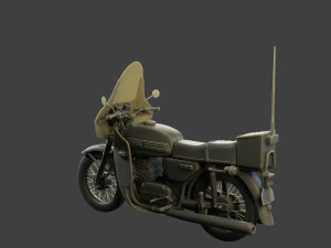 체코슬로바키아 공산주의 경찰 JAWA 350 오토바이 3D 프린트 모델