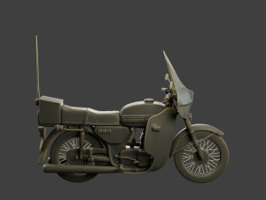 CzechSlovak Communist Police JAWA 350 Motorbike 3D Print Model