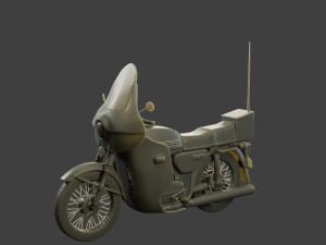 CzechSlovak Communist Police JAWA 350 Motorbike 3D Print Model